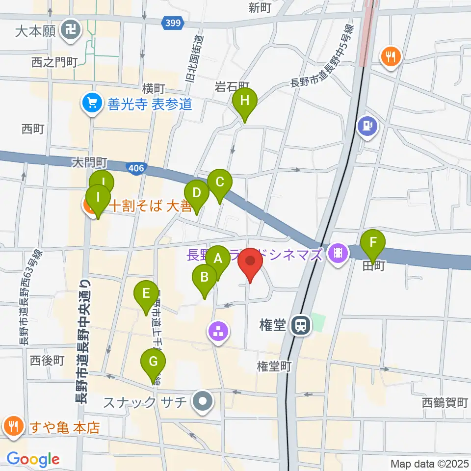 長野ロズベリーカフェ周辺のホテル一覧地図