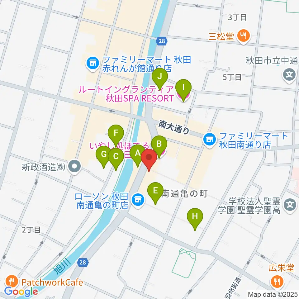 秋田ラウドアフェクション周辺のホテル一覧地図
