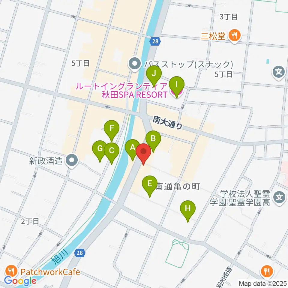 秋田ラウドアフェクション周辺のホテル一覧地図