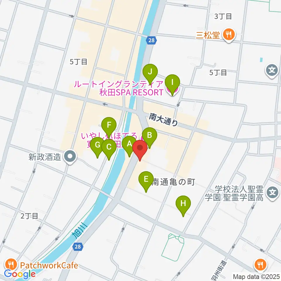 秋田ラウドアフェクション周辺のホテル一覧地図