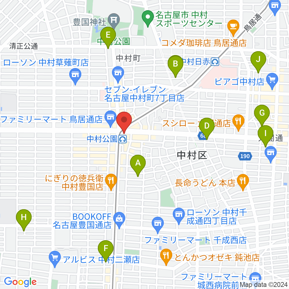 松栄楽器 名古屋店周辺のホテル一覧地図