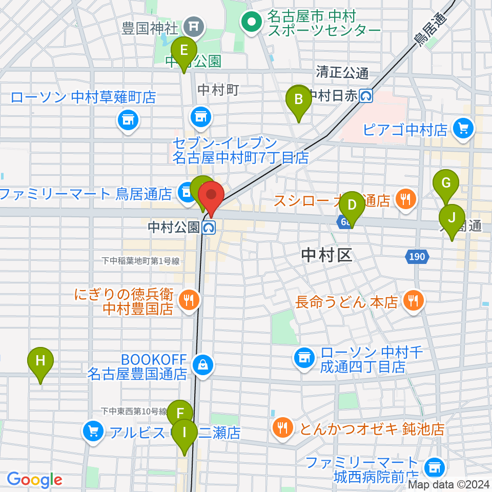 松栄楽器 名古屋店周辺のホテル一覧地図