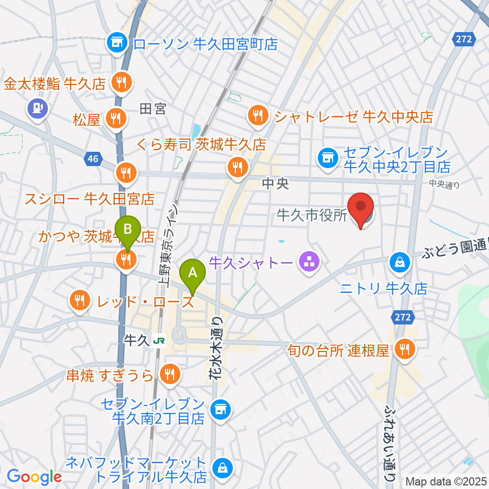 FMうしくうれしく放送（FM-UU）周辺のホテル一覧地図