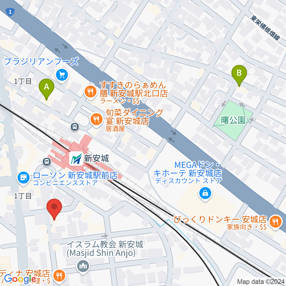 新安城RADIO CLUB周辺のホテル一覧地図