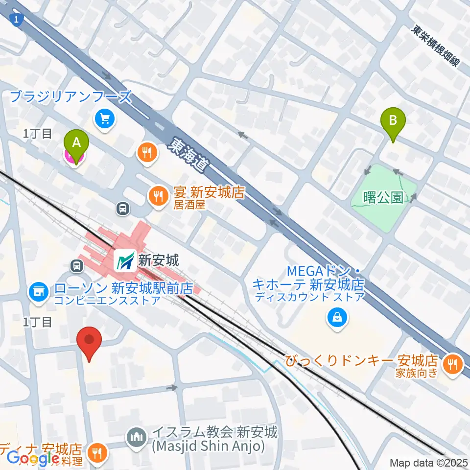 新安城RADIO CLUB周辺のホテル一覧地図