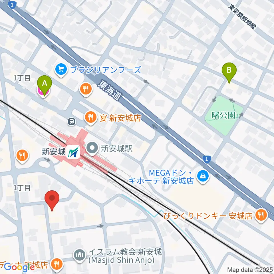新安城RADIO CLUB周辺のホテル一覧地図