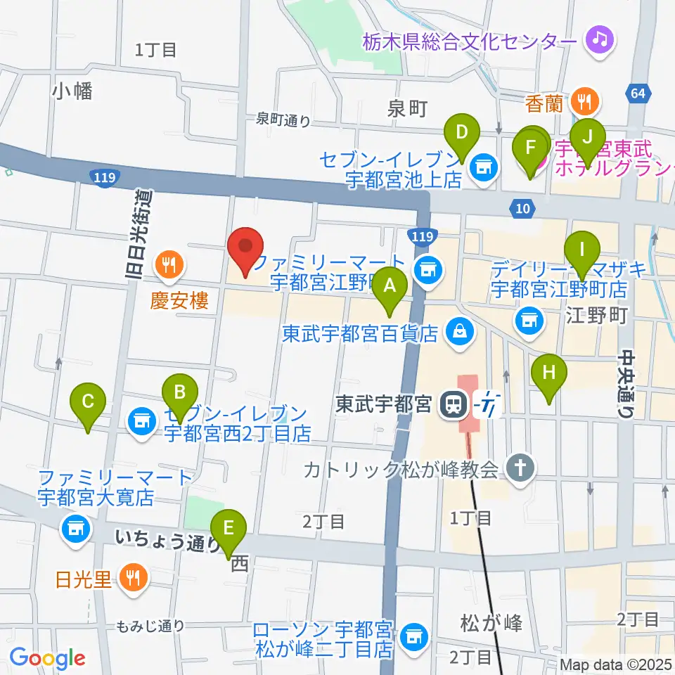 宇都宮HELLO DOLLY周辺のホテル一覧地図