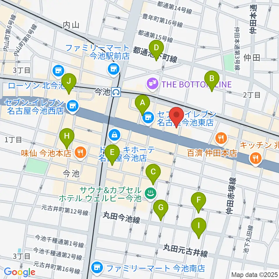 リフレクトスタジオ今池店周辺のホテル一覧地図