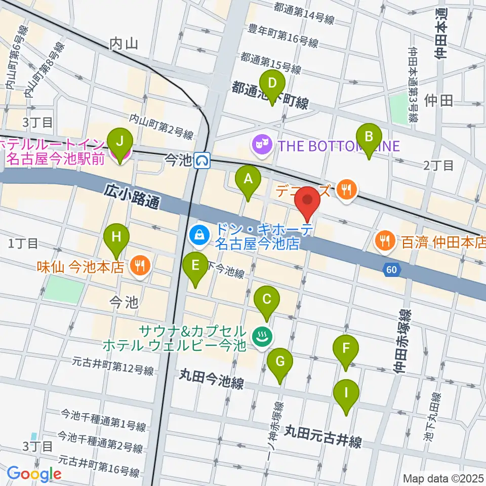 リフレクトスタジオ今池店周辺のホテル一覧地図