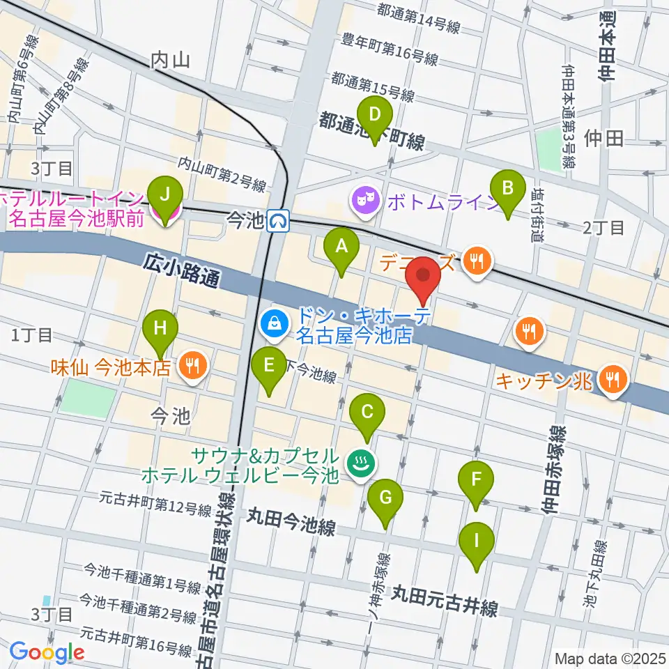 リフレクトスタジオ今池店周辺のホテル一覧地図