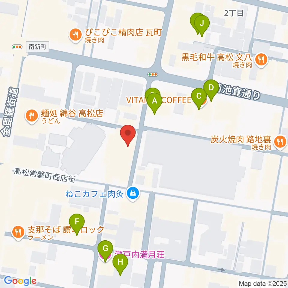 ヒッツギターズ&ミュージック周辺のホテル一覧地図
