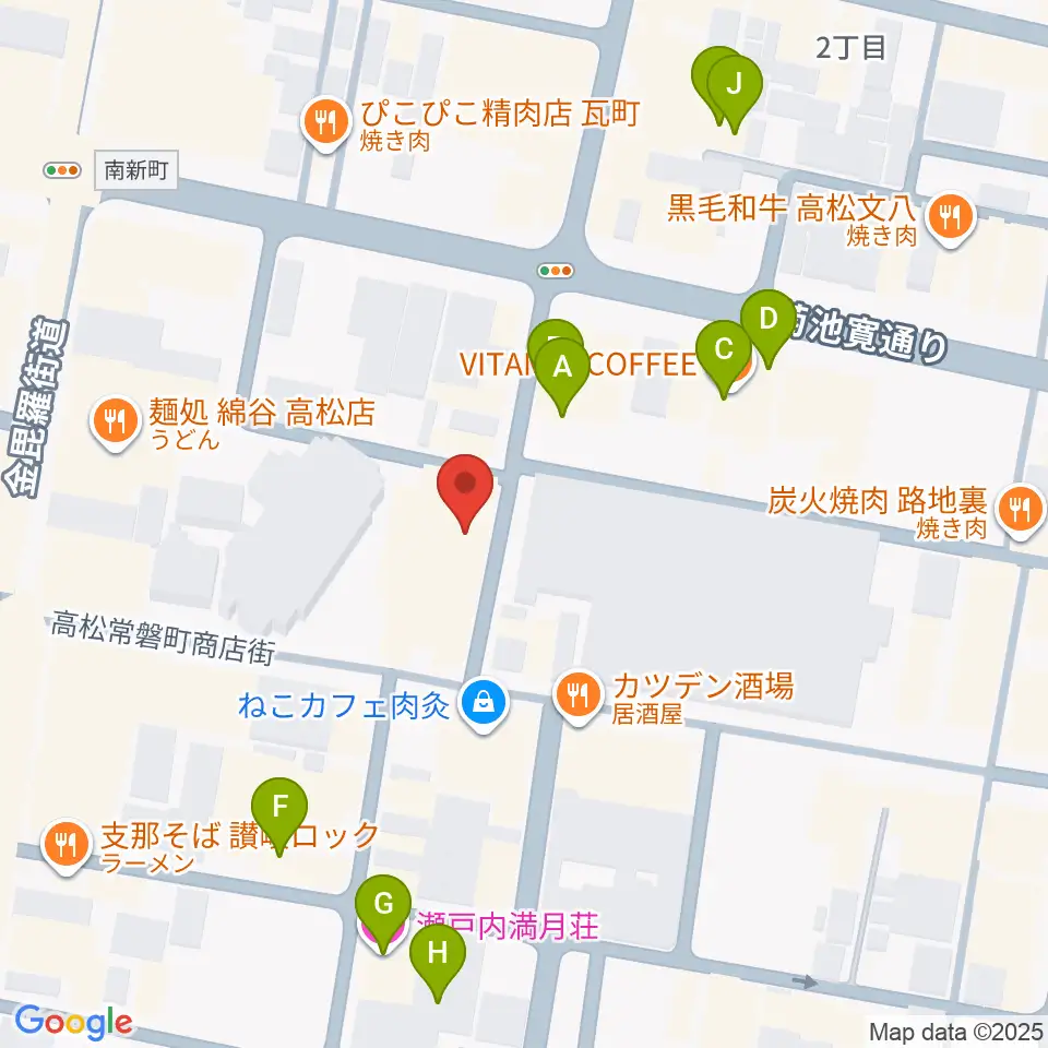 ヒッツギターズ＆ミュージック周辺のホテル一覧地図