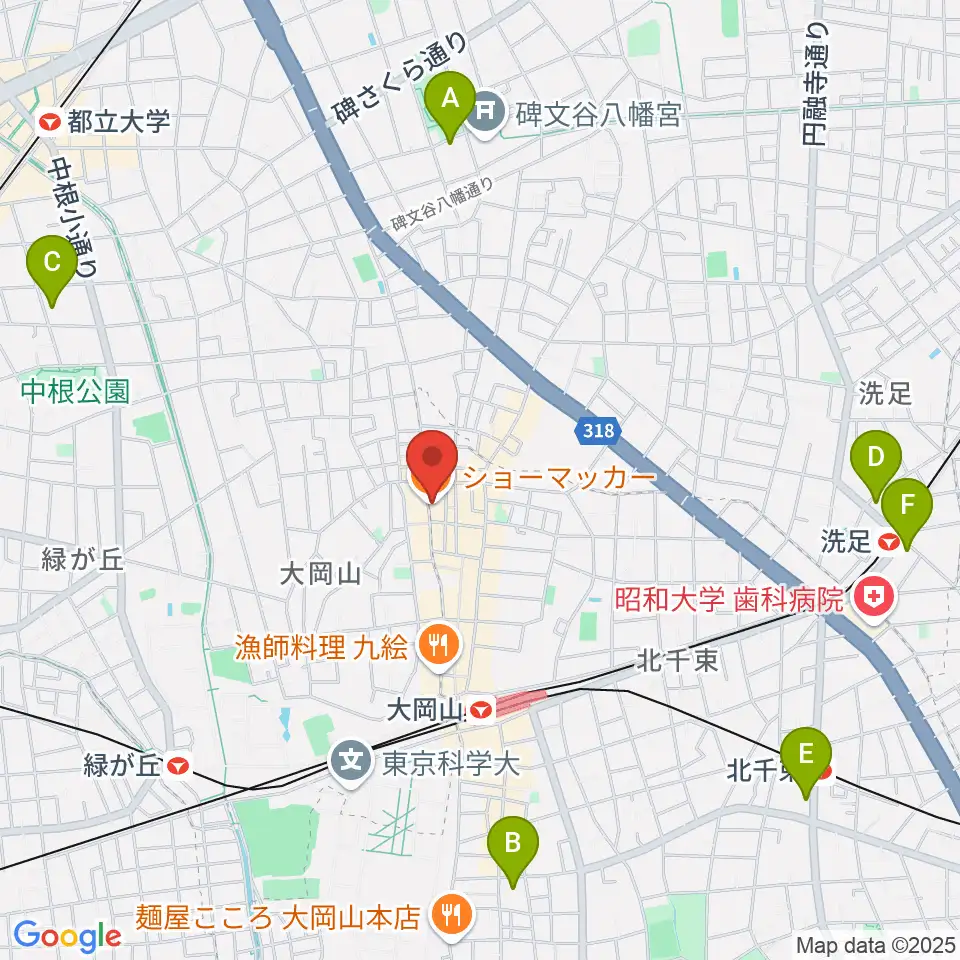 スクランブルスタジオ大岡山周辺のホテル一覧地図