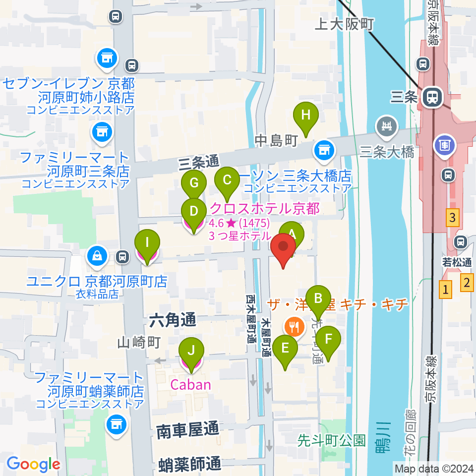 キツネ京都周辺のホテル一覧地図