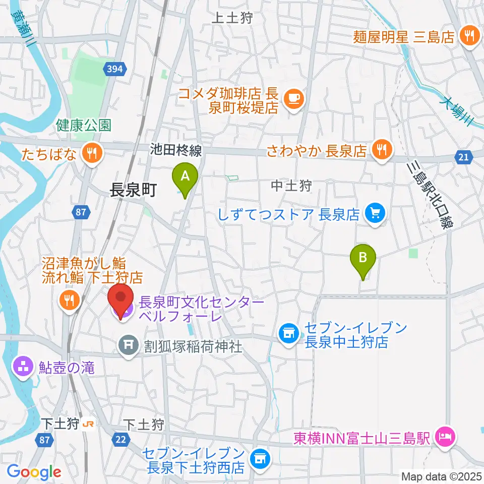 長泉町文化センター ベルフォーレ周辺のホテル一覧地図