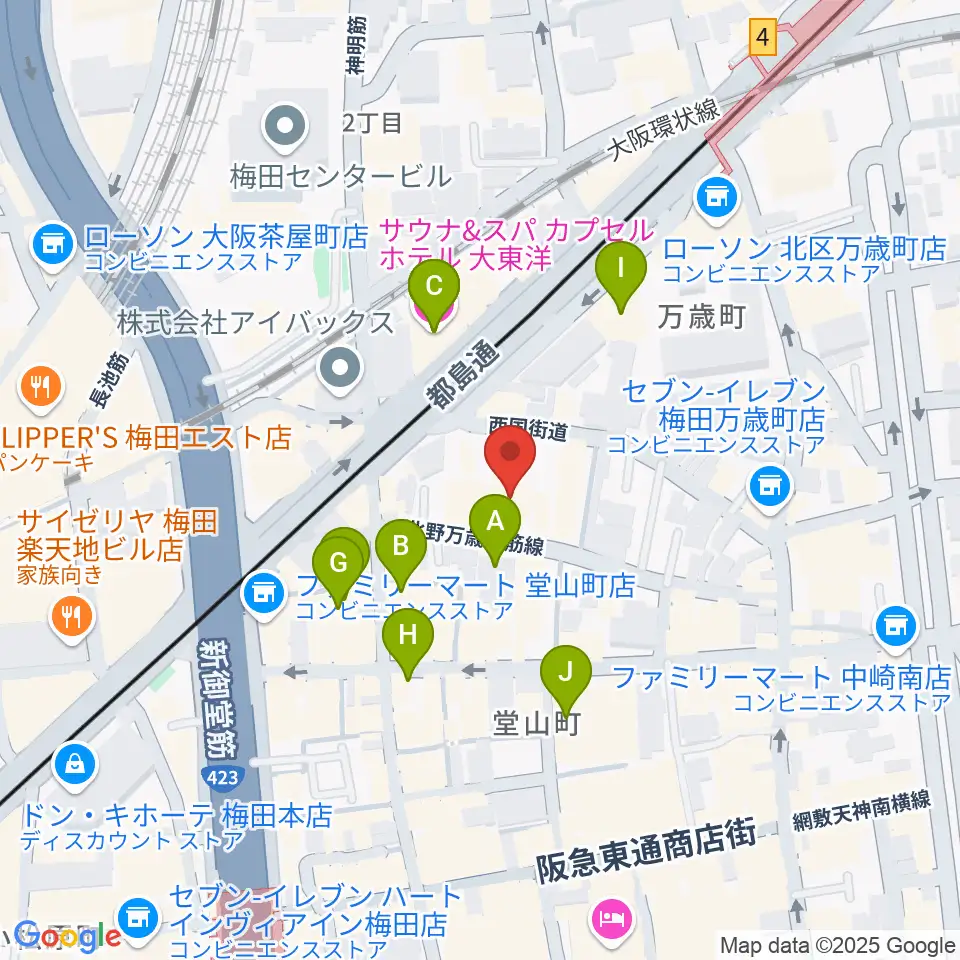 ディスクユニオン大阪店周辺のホテル一覧地図