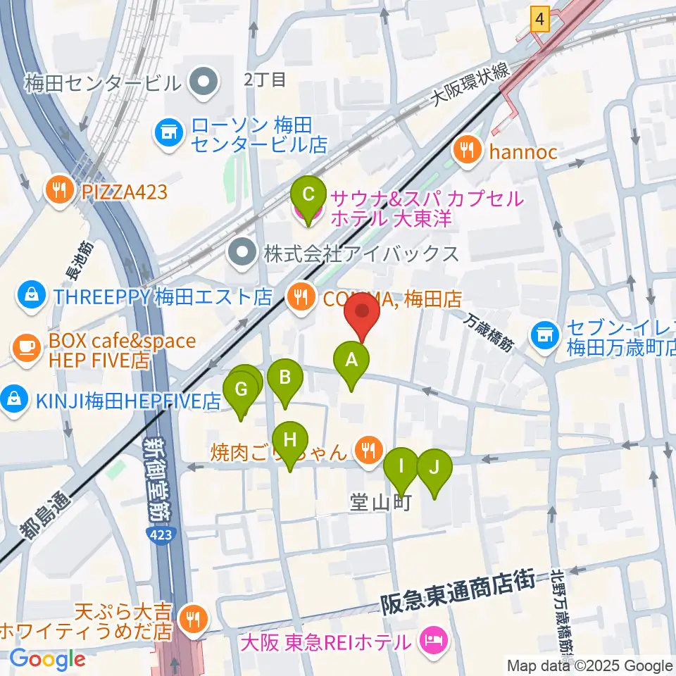 ディスクユニオン大阪店周辺のホテル一覧地図