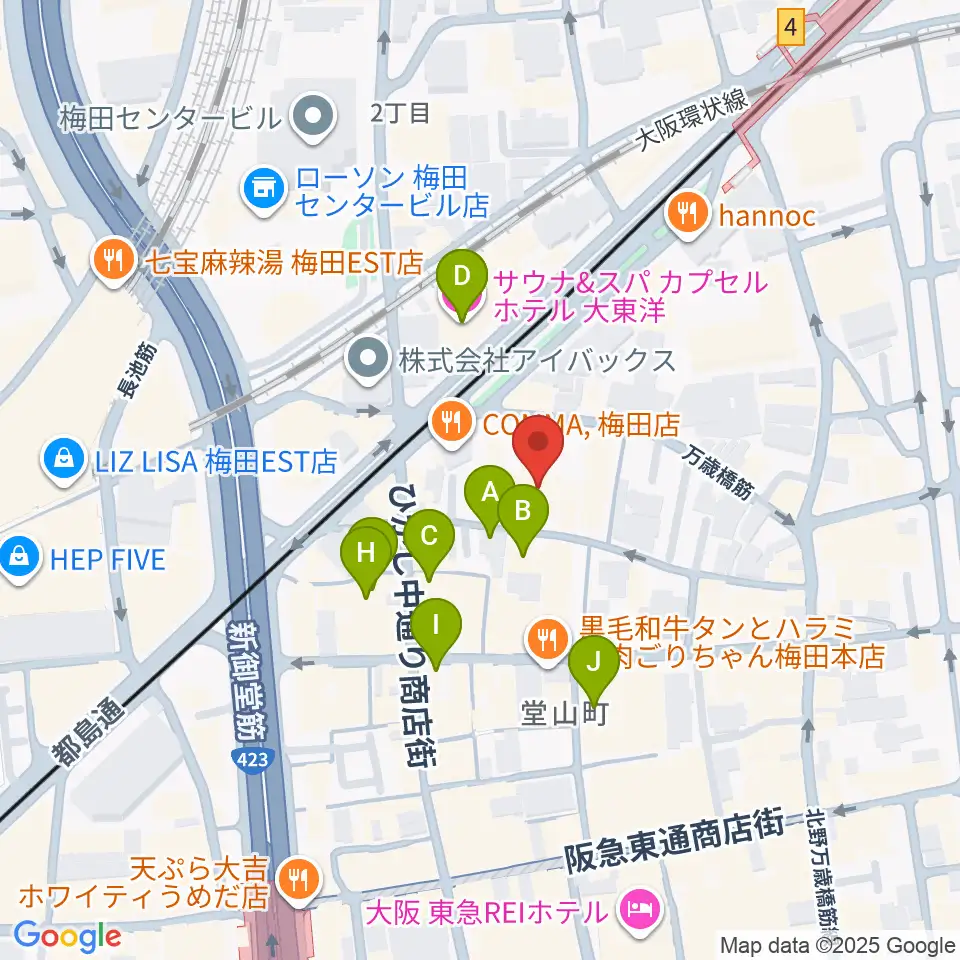 ディスクユニオン大阪店周辺のホテル一覧地図
