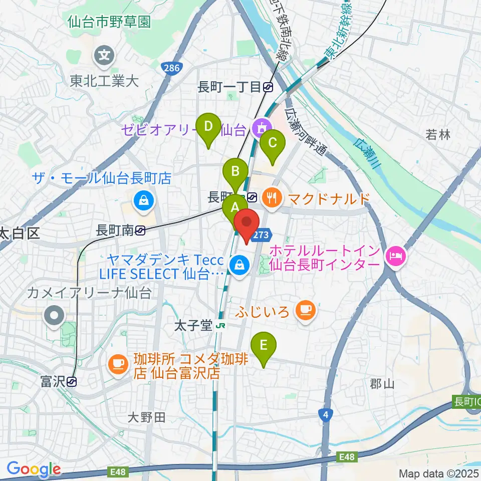 仙台PIT周辺のホテル一覧地図