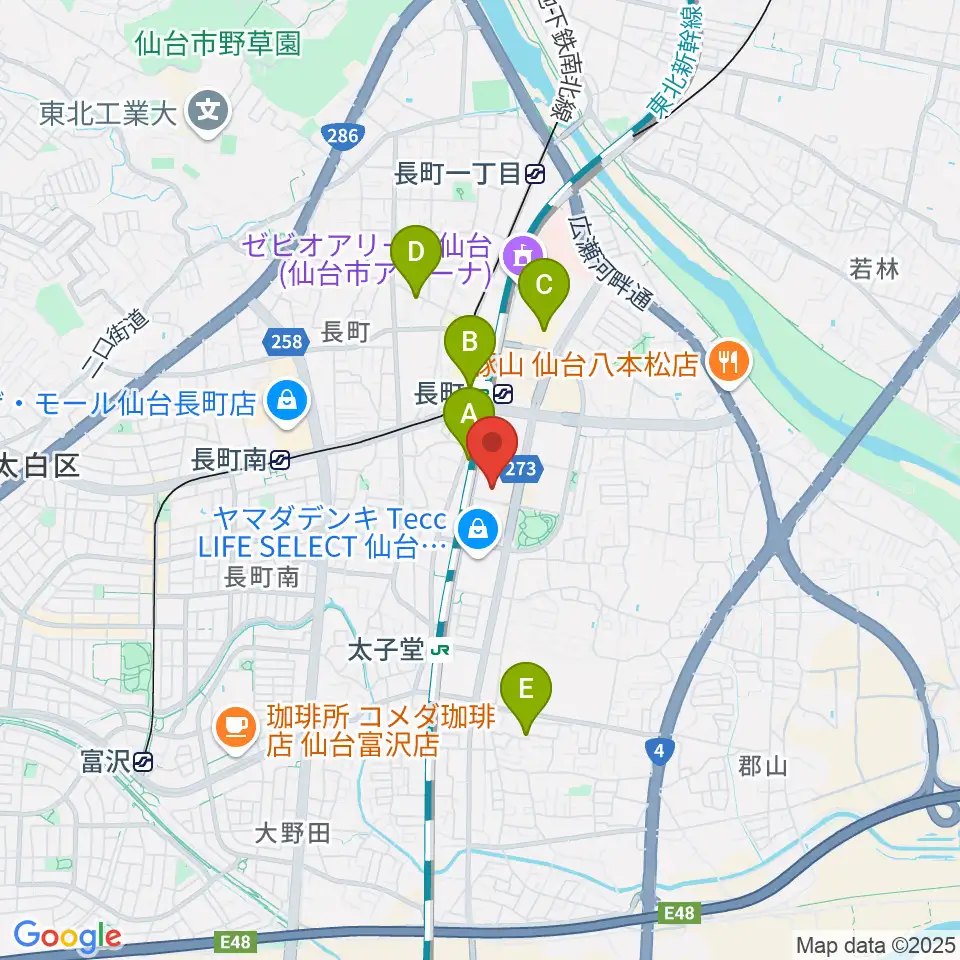 仙台PIT周辺のホテル一覧地図