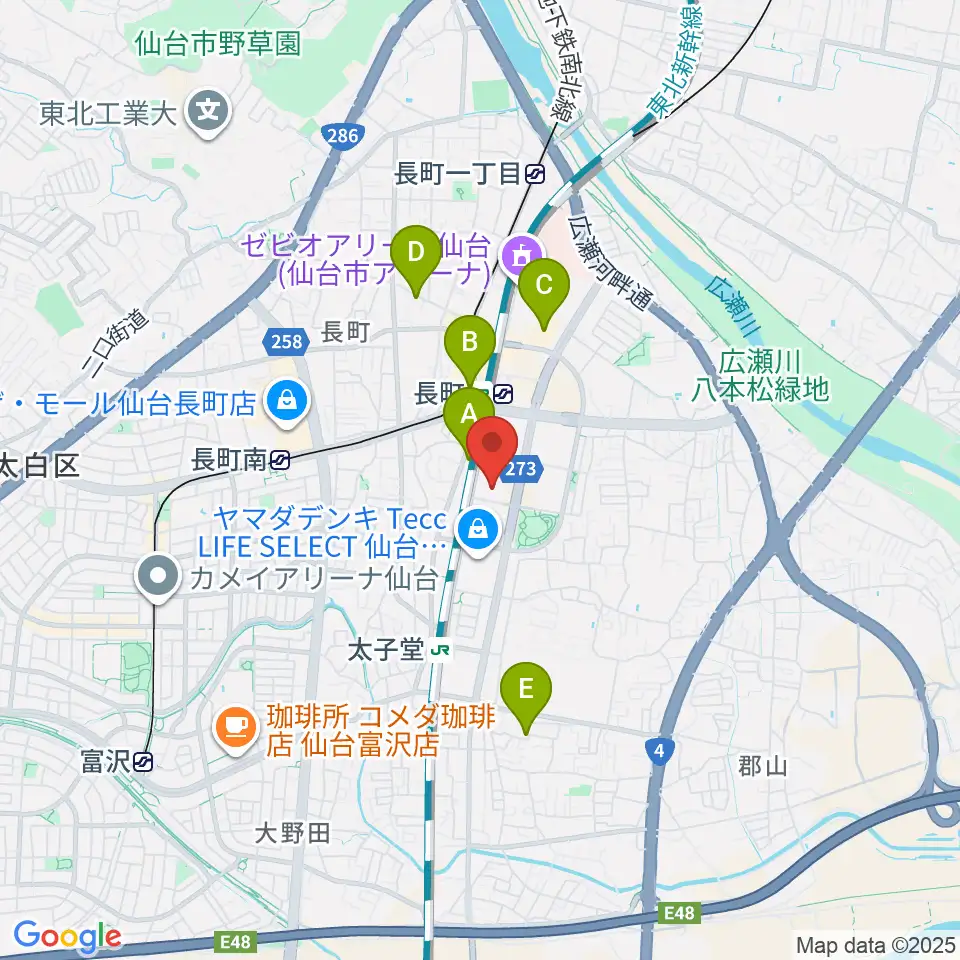 仙台PIT周辺のホテル一覧地図