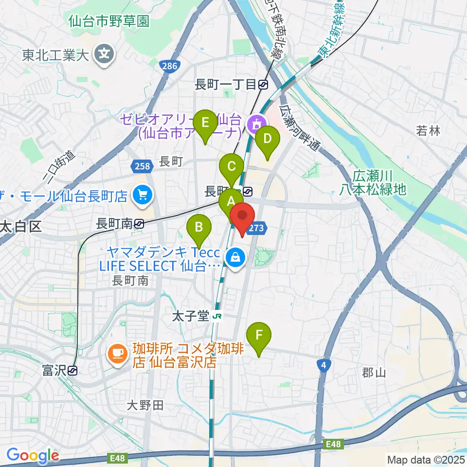 仙台PIT周辺のホテル一覧地図