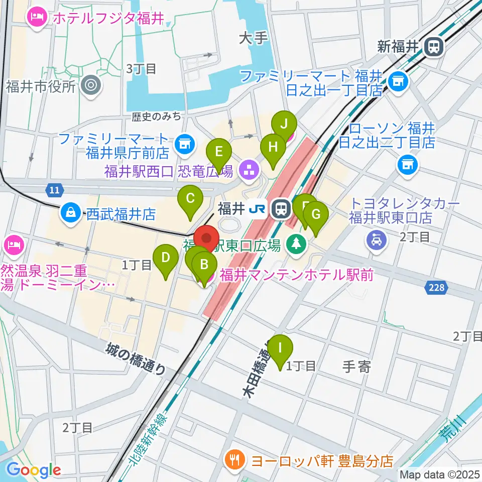 ハピリンホール・ハピテラス周辺のホテル一覧地図