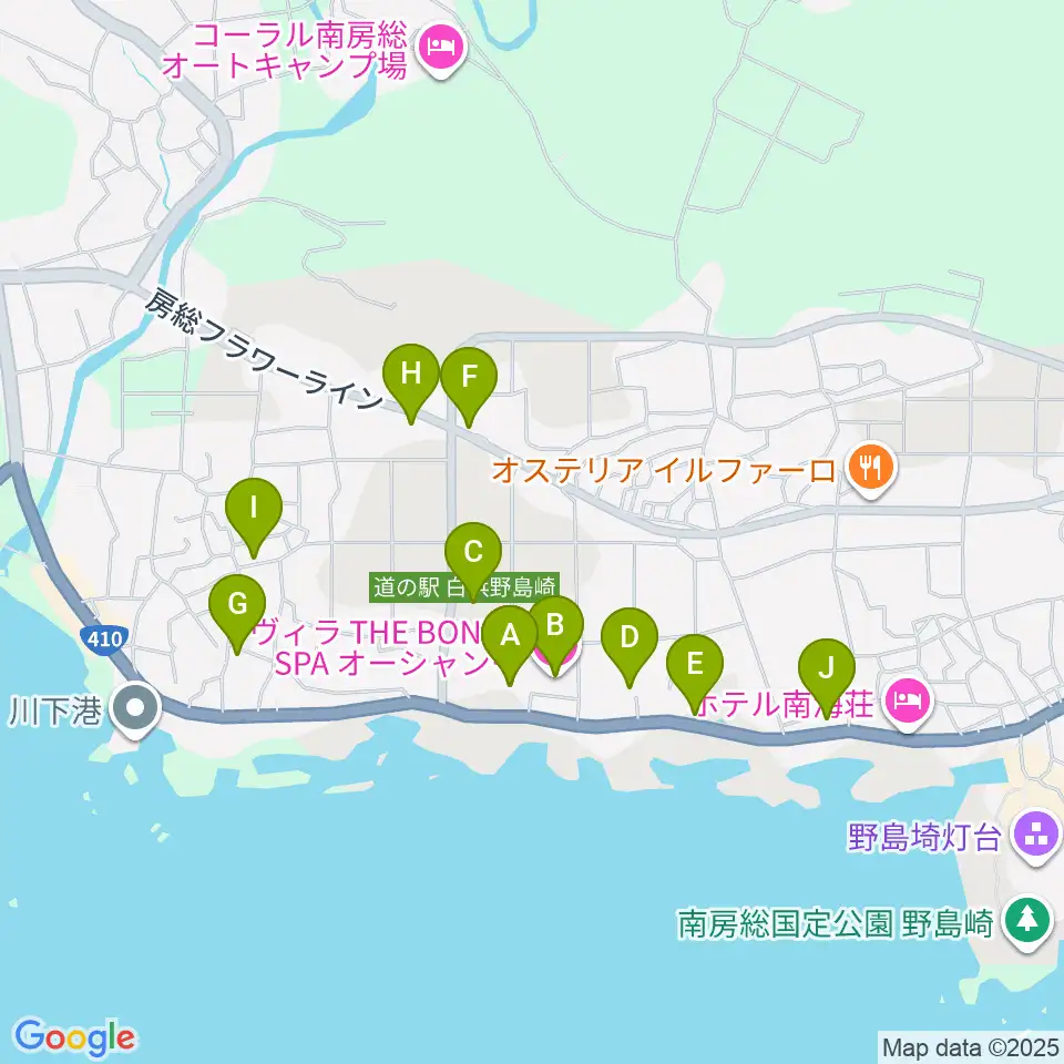 白浜フローラルホール周辺のホテル一覧地図