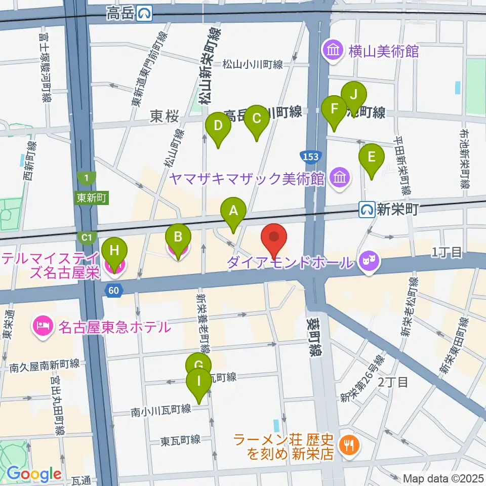 名古屋新栄sunset BLUE周辺のホテル一覧地図