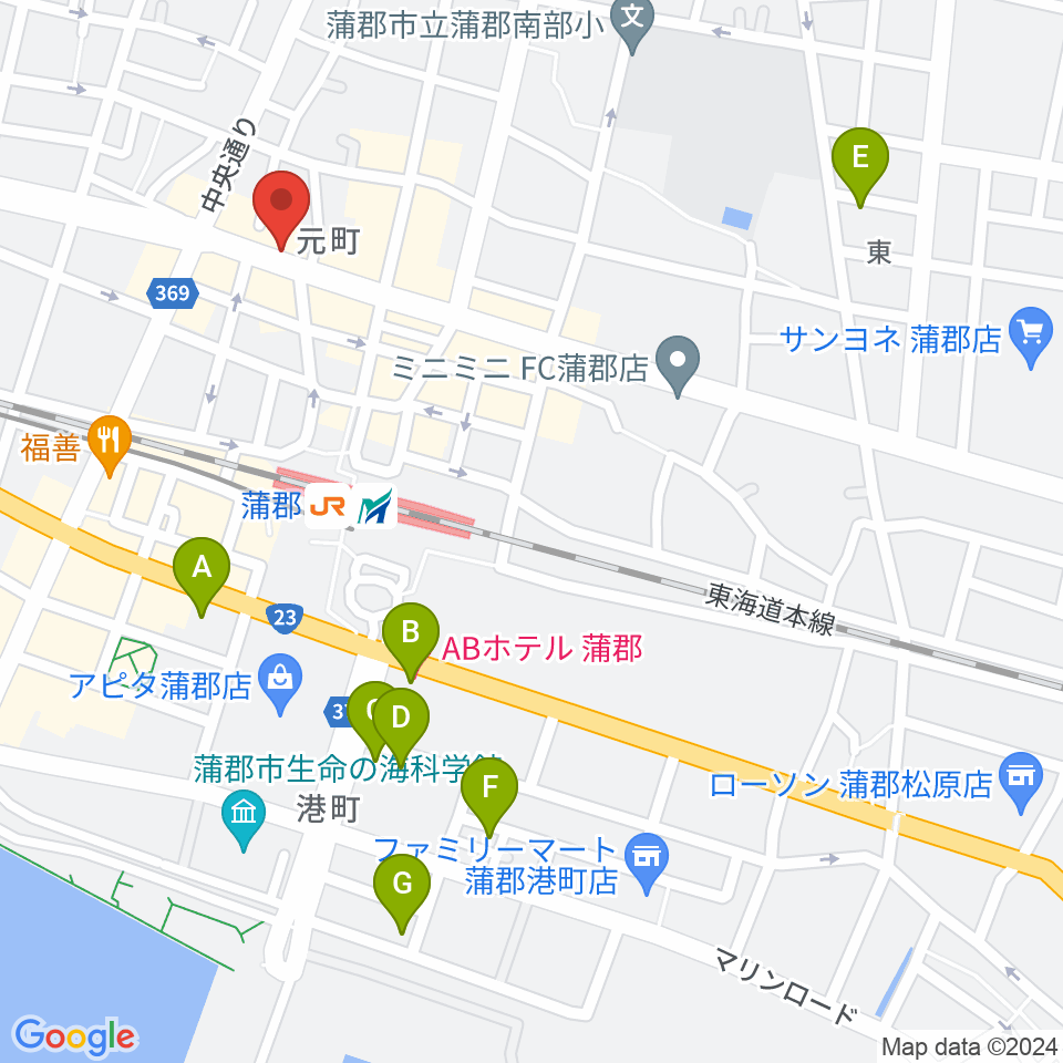 蒲郡バズハウス周辺のホテル一覧地図