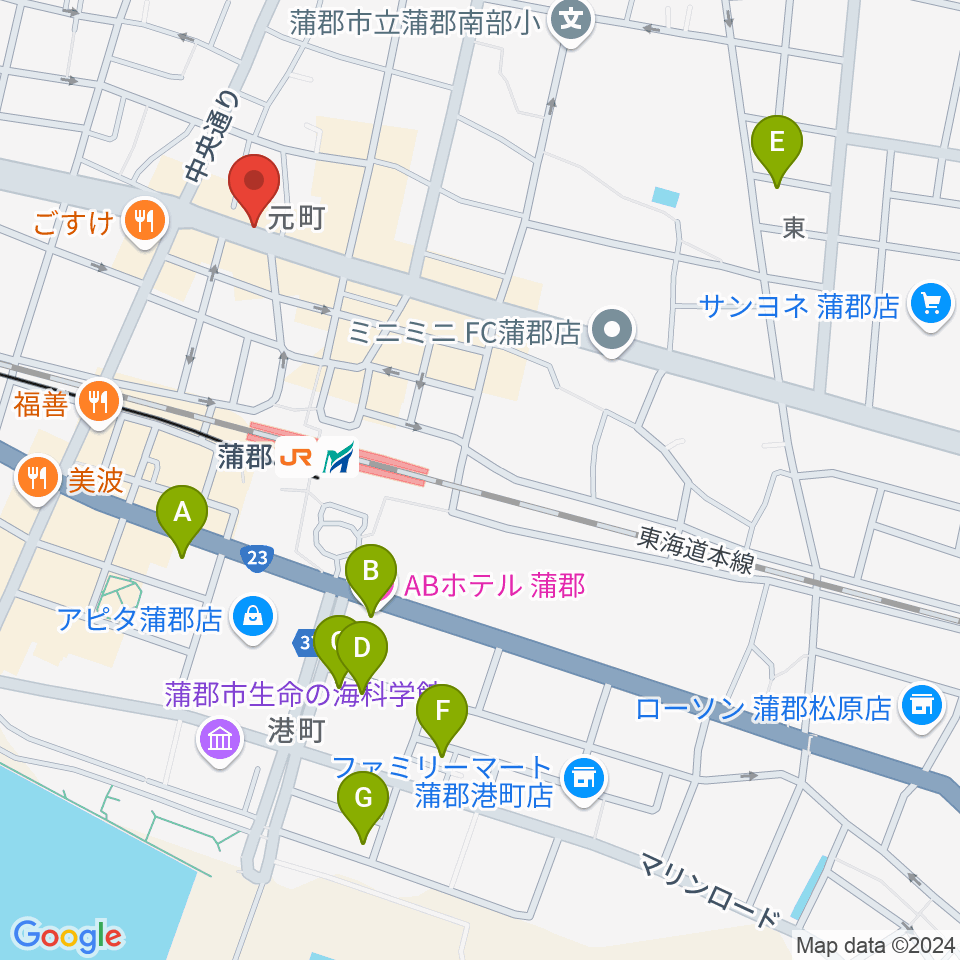 蒲郡バズハウス周辺のホテル一覧地図