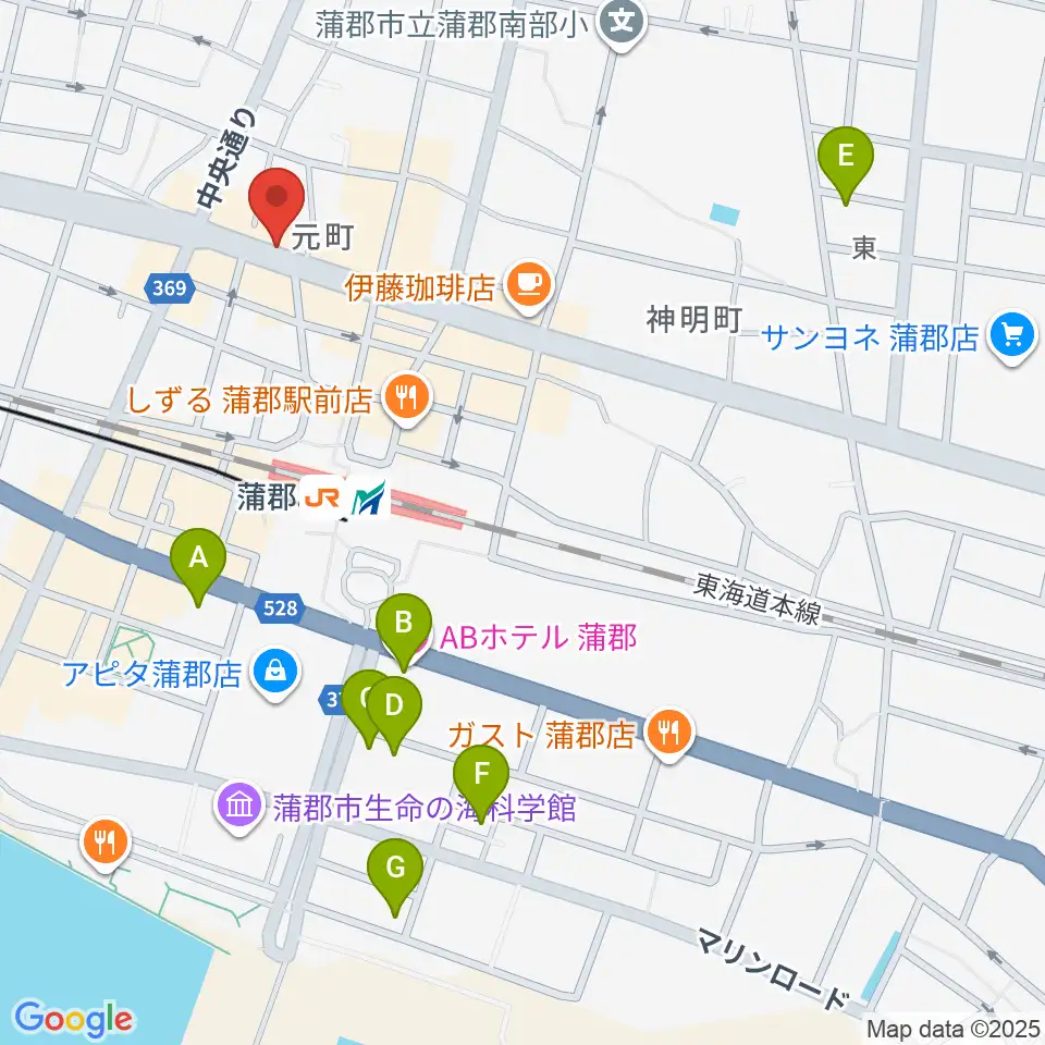 蒲郡バズハウス周辺のホテル一覧地図