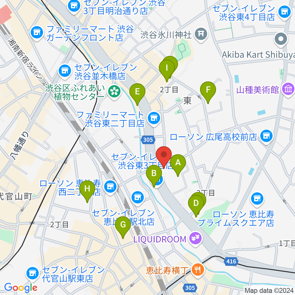 恵比寿クレアート周辺のホテル一覧地図