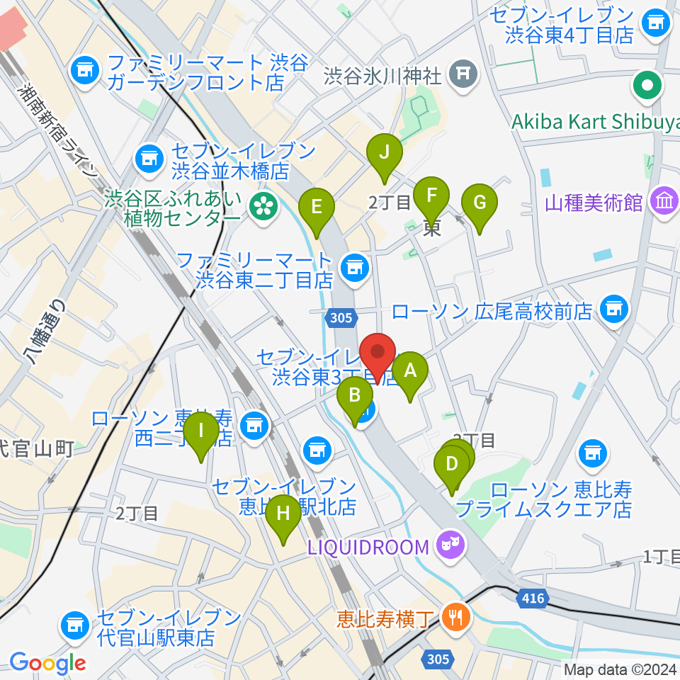 恵比寿クレアート周辺のホテル一覧地図