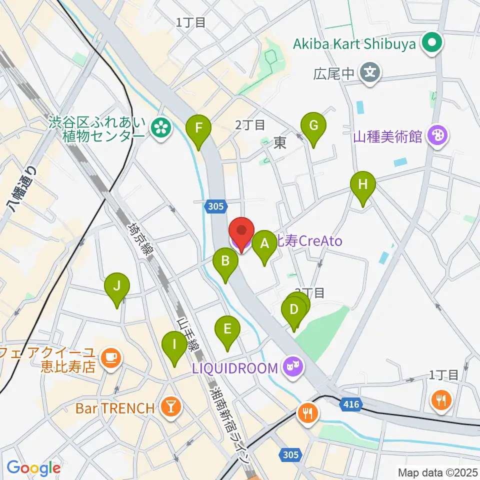 恵比寿クレアート周辺のホテル一覧地図