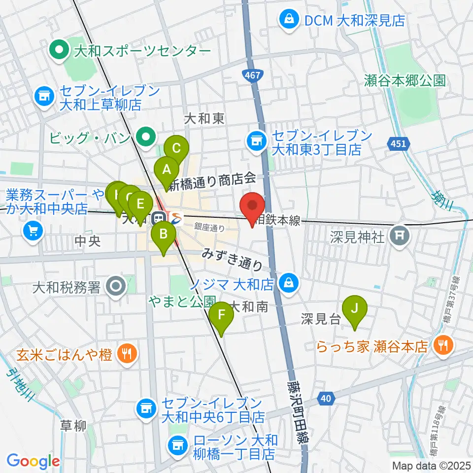 やまと芸術文化ホール周辺のホテル一覧地図