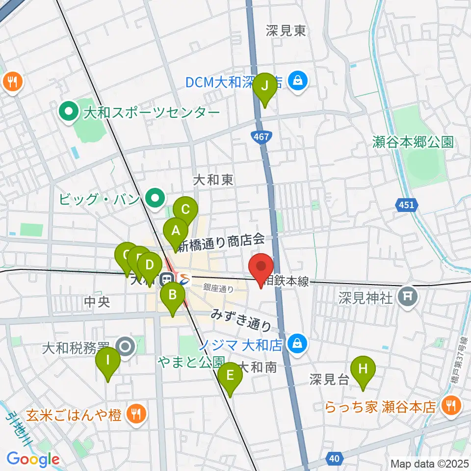 やまと芸術文化ホール周辺のホテル一覧地図