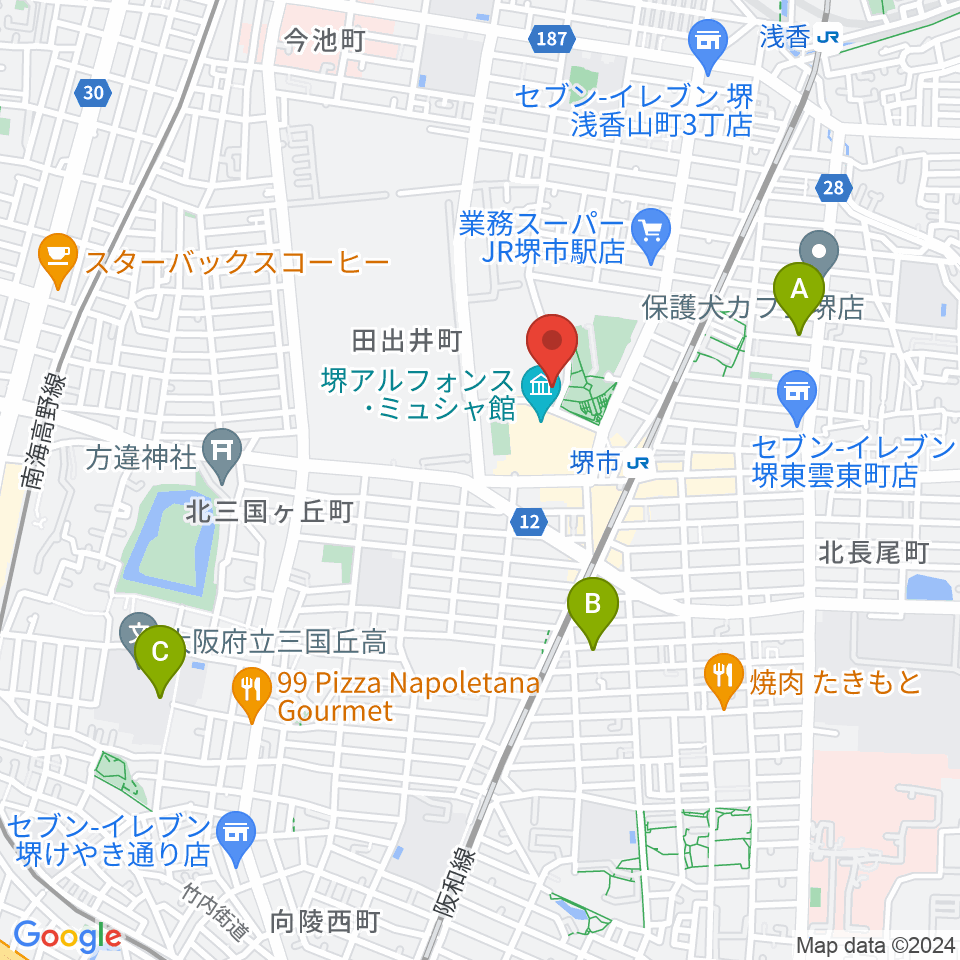 サンスクエア堺周辺のホテル一覧地図