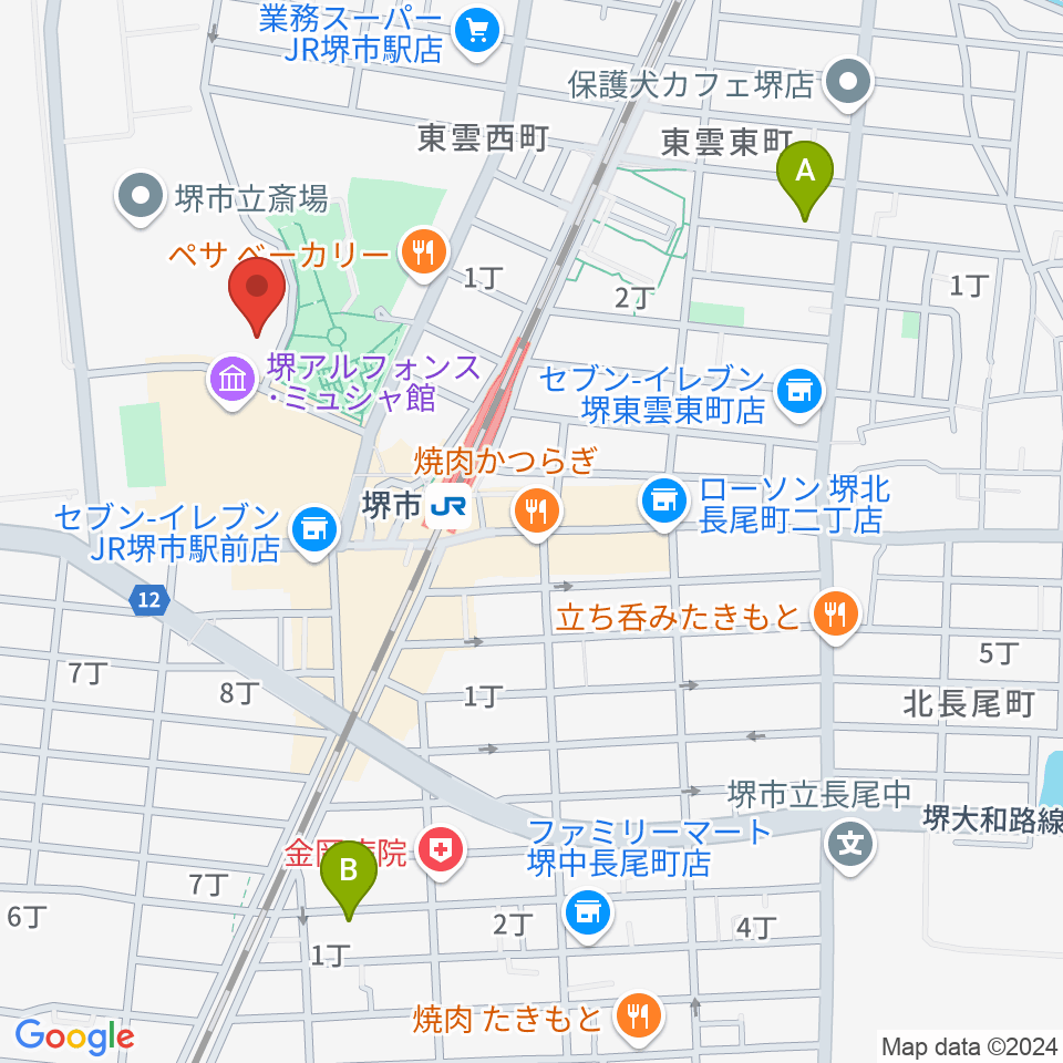 サンスクエア堺周辺のホテル一覧地図