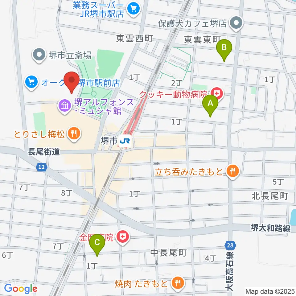 サンスクエア堺周辺のホテル一覧地図