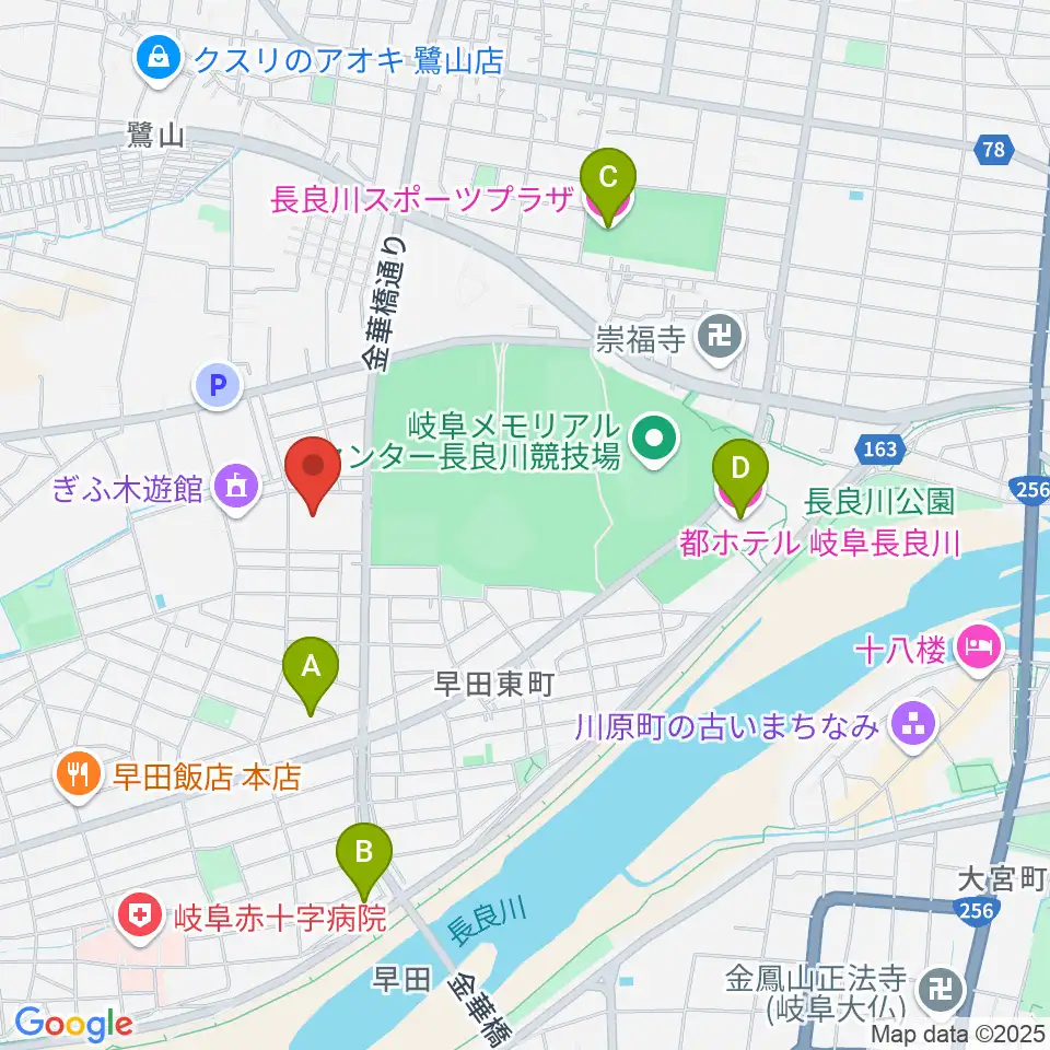 ぎふ清流文化プラザ長良川ホール周辺のホテル一覧地図