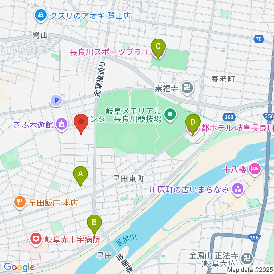 ぎふ清流文化プラザ長良川ホール周辺のホテル一覧地図