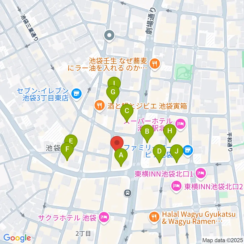 池袋P's Bar周辺のホテル一覧地図