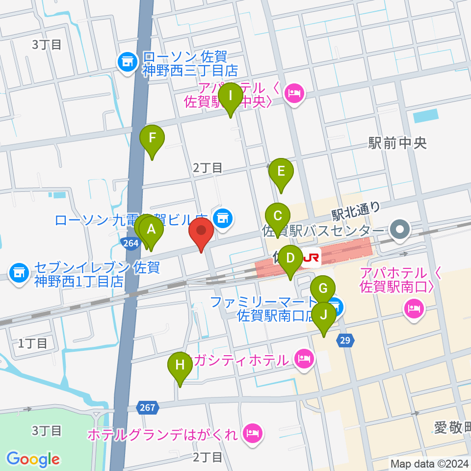 小川楽器 佐賀店周辺のホテル一覧地図