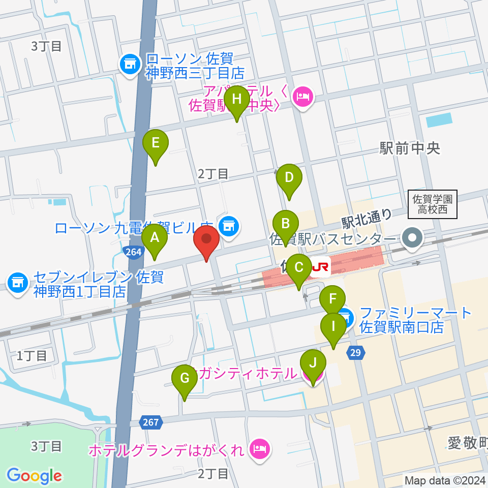 小川楽器 佐賀店周辺のホテル一覧地図