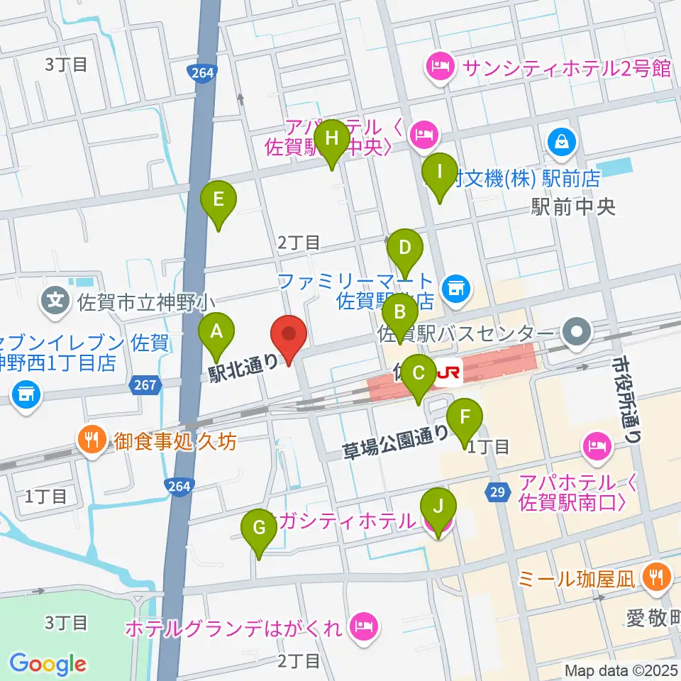 小川楽器 佐賀店周辺のホテル一覧地図