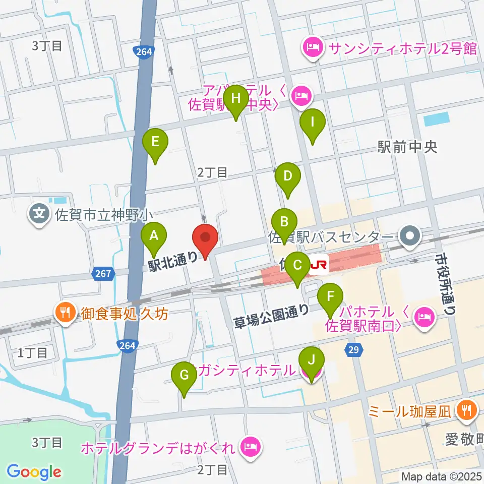 小川楽器 佐賀店周辺のホテル一覧地図