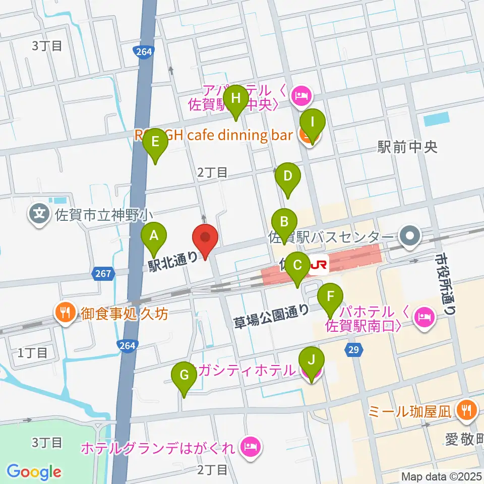 小川楽器 佐賀店周辺のホテル一覧地図