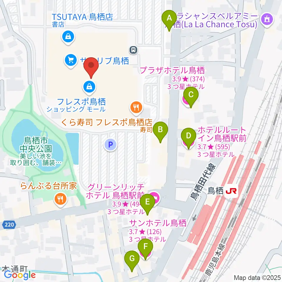 小川楽器 鳥栖店周辺のホテル一覧地図