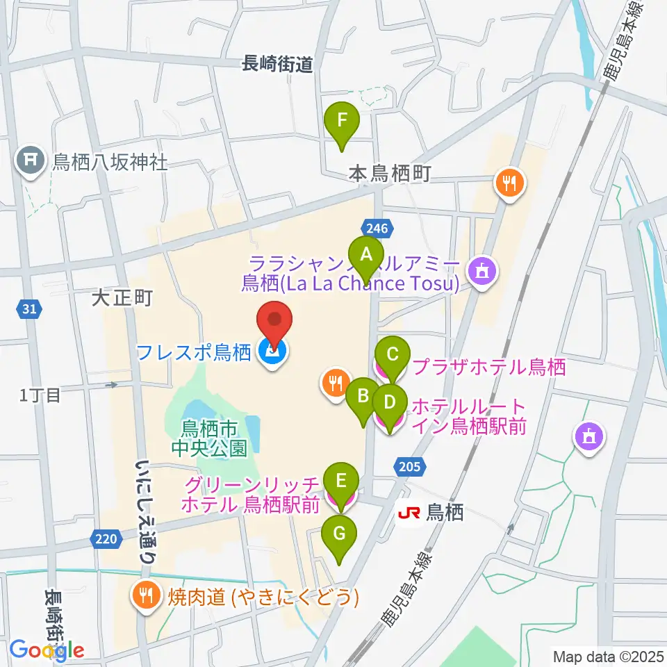 小川楽器 鳥栖店周辺のホテル一覧地図